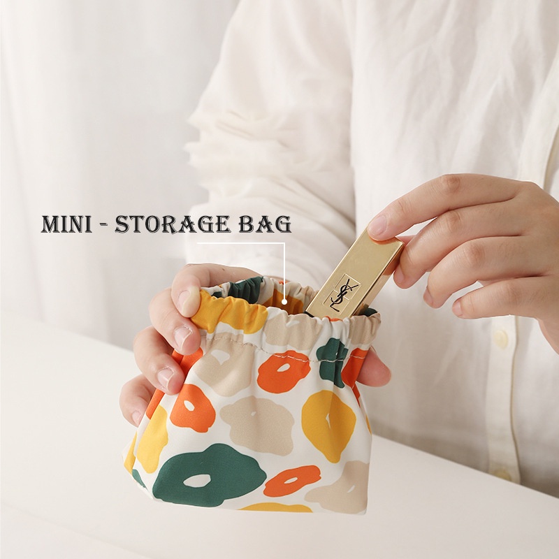 Self Sealing Wallet Waterproof Shrapnel Printed Organizer Cosmetic Bag Key Lipstick Mini Storage Coin Purse