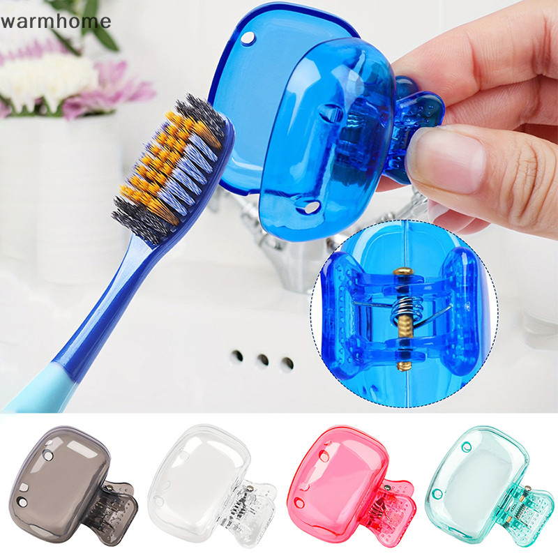 WHE 1PCS Travel Toothbrush Head Covers Toothbrush Protector Cap Brush Pod Case Protective Portable Plastic Clip For Household Travel WHE